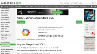 
                            11. AppML using Google Cloud SQL - W3Schools
