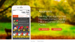 
                            5. AppNana - Get Gift Cards & Paid Apps For Free