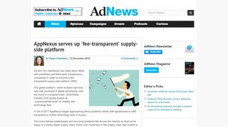 
                            12. AppNexus serves up 'fee-transparent' supply-side platform - AdNews