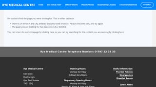 
                            8. Appointments & Prescriptions — Rye Medical Centre