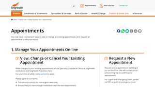 
                            10. Appointments - SingHealth