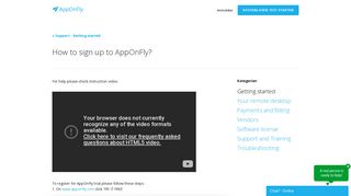 
                            5. AppOnFly | Support | How to sign up to AppOnFly?