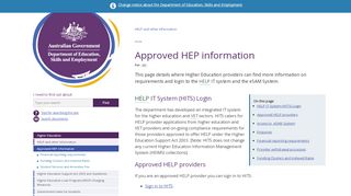 
                            12. Approved HEP information | Department of Education and Training