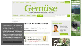 
                            8. Apps bieten hilfreiche Infos für Landwirte unterwegs - GEMÜSE ONLINE