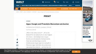 
                            5. Apps: Google und iTranslate übersetzen am besten - WELT
