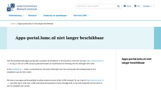 
                            3. Apps-portal.lumc.nl niet langer beschikbaar | LUMC