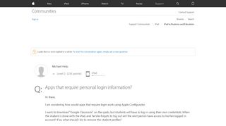 
                            12. Apps that require personal login informat… - Apple Community