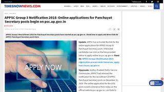 
                            10. APPSC Group 3 Notification 2018: Online applications for Panchayat ...