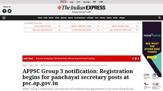 
                            11. APPSC Group 3 notification: Registration begins for panchayat ...