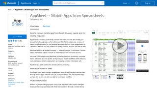 
                            8. AppSheet -- Mobile Apps from Spreadsheets - Microsoft AppSource