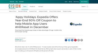 
                            6. 'Appy Holidays: Expedia Offers Year-End 90% Off Coupon to help ...