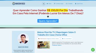 
                            8. Aprenda Como Ganhar Dinheiro Na Internet: 150,00 Por Dia