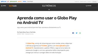 
                            7. Aprenda como usar o Globo Play no Android TV | TVs | TechTudo