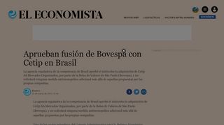 
                            12. Aprueban fusión de Bovespa con Cetip en Brasil | El Economista