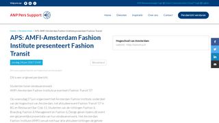 
                            5. APS: AMFI-Amsterdam Fashion Institute presenteert Fashion Transit ...