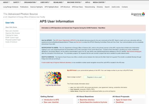 
                            10. APS User Information | Advanced Photon Source