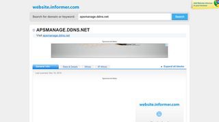 
                            5. apsmanage.ddns.net at Website Informer. Visit Apsmanage Ddns.