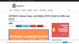 
                            11. APSSDC Career Expo Job Mela 2019 |23rd to 24th Jan 2019 ...