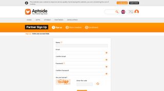 
                            10. Aptoide - Partner Sign Up