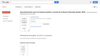 
                            3. Apuntamientos para la historia politica i social de la Nueva Granada ...