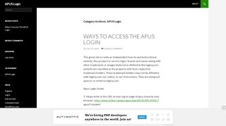 
                            10. APUS Login | APUS Login