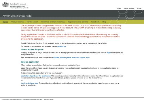 
                            12. APVMA Online Services Portal - portal.apvma.gov.au