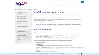 
                            11. AQA | Contact us | Secure services | e-AQA: our secure extranet