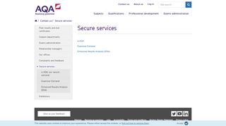 
                            4. AQA | Contact us | Secure services