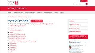 
                            3. AQ/ABQ/PQP Courses View Instructors - York University
