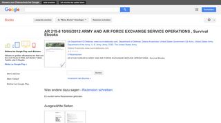 
                            10. AR 215-8 10/05/2012 ARMY AND AIR FORCE EXCHANGE SERVICE OPERATIONS , ...