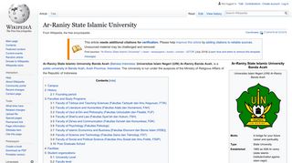 
                            12. Ar-Raniry State Islamic University - Wikipedia
