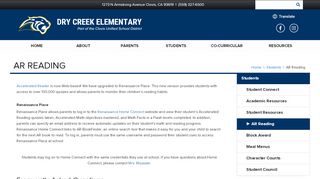 
                            5. AR Reading - Dry Creek Elementary - Clovis Unified School District