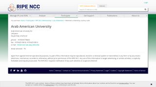 
                            9. Arab American University - RIPE NCC
