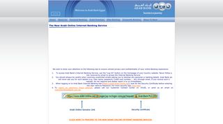 
                            2. Arab Bank - Egypt: The New Arabi Online Internet Banking Service