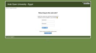 
                            10. Arab Open University - Egypt: Login to the site