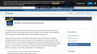 
                            2. Arabian Journal of Geosciences – incl. option to publish ...