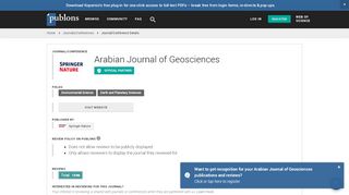 
                            11. Arabian Journal of Geosciences | Publons