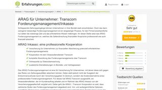 
                            12. ARAG für Unternehmer: Transcom Forderungsmanagement/Inkasso
