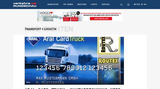 
                            12. Aral Card Truck: Mautabrechnung wird vereinfacht - Verkehrsrundschau