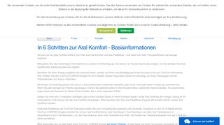 
                            11. Aral Komfort - Basisinformationen