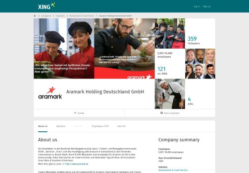 
                            11. Aramark Holding Deutschland GmbH als Arbeitgeber | XING ...