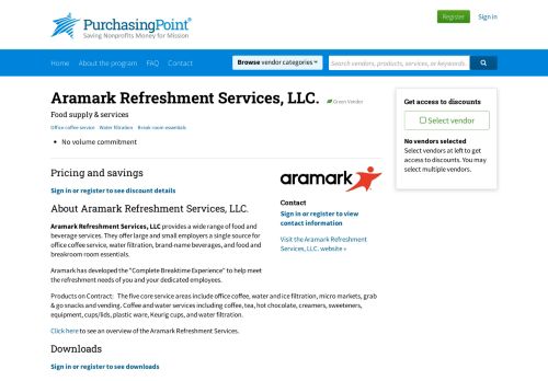 
                            10. Aramark Refreshment Services, LLC. - Purchasing Point