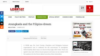 
                            13. Arangkada and the Filipino dream - TheLOBBYiST