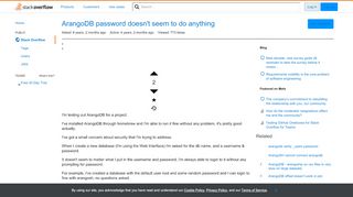 
                            7. ArangoDB password doesn't seem to do anything - Stack Overflow
