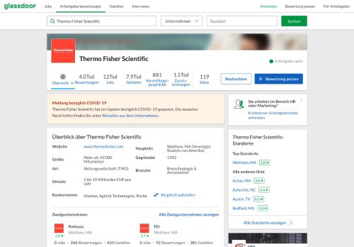 
                            11. Arbeiten bei Thermo Fisher Scientific | Glassdoor.ch