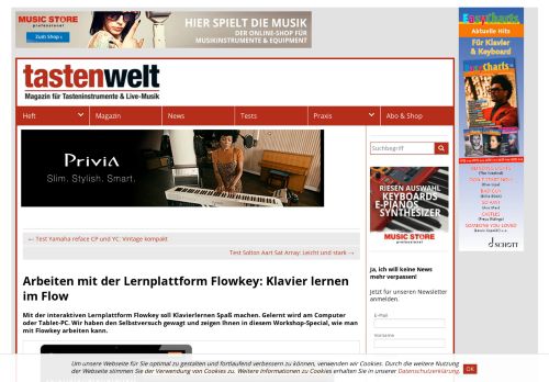 
                            4. Arbeiten mit der Lernplattform Flowkey - Tastenwelt