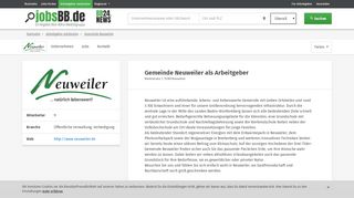 
                            6. Arbeitgeber: Gemeinde Neuweiler - jobsBB.de