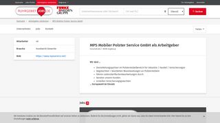 
                            8. Arbeitgeber: MPS Mobiler Polster Service GmbH - ruhrgebietJOBS.de