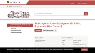 
                            3. Arbeitsagentur Chemnitz [Agentur für Arbeit ... - Amt24 - Sachsen.de