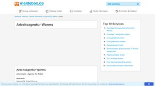 
                            4. Arbeitsagentur Worms - Öffnungszeiten Arbeitsamt - Meldebox.de